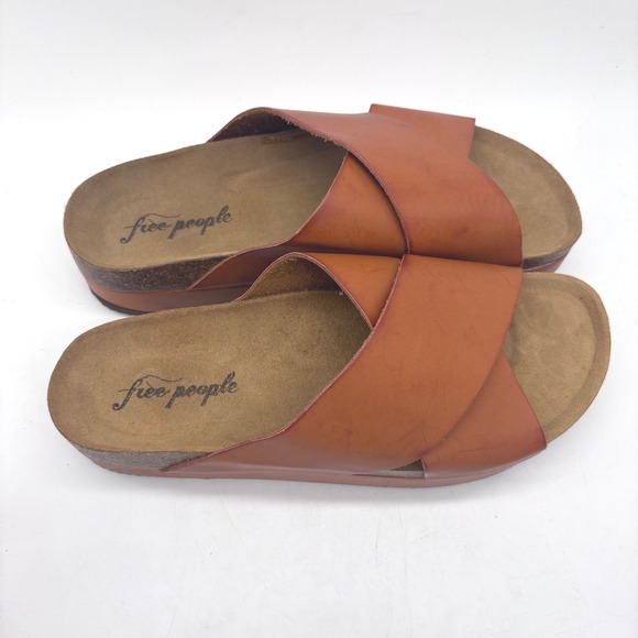 Free People Shoes - Free People Sidelines Leather Platform HoneyBrown Sandals Women US Size‎ 9 EU 40